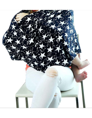 Super Soft Bamboo Rayon All in 1 Stretchy Star Nursing Cover